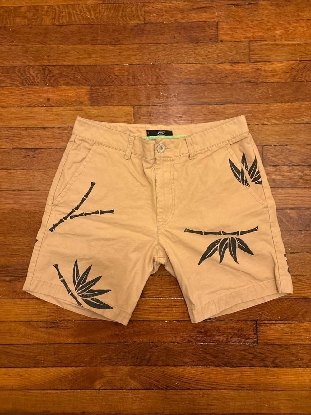 Men's FiftyfiveDSL Tan Bamboo-Print Casual Shorts size 36